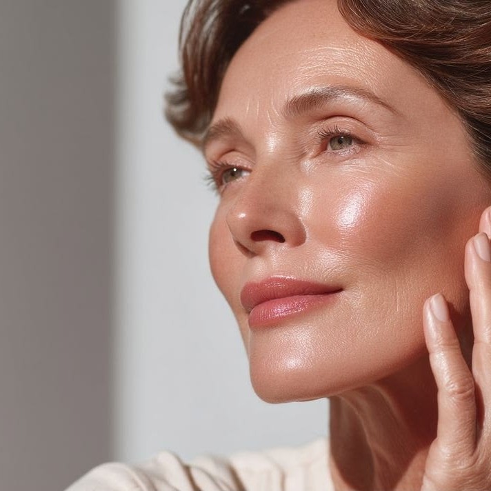 Volto femminile luminoso, trattamenti viso avanzati